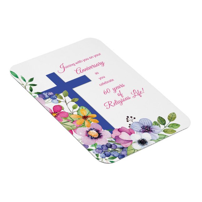 Ímã 60º Aniversário, freira, Cruz de Vida Religiosa (Lado Direito)