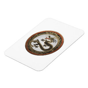 Ímã [600] Dragão Oriental Dourado e negro