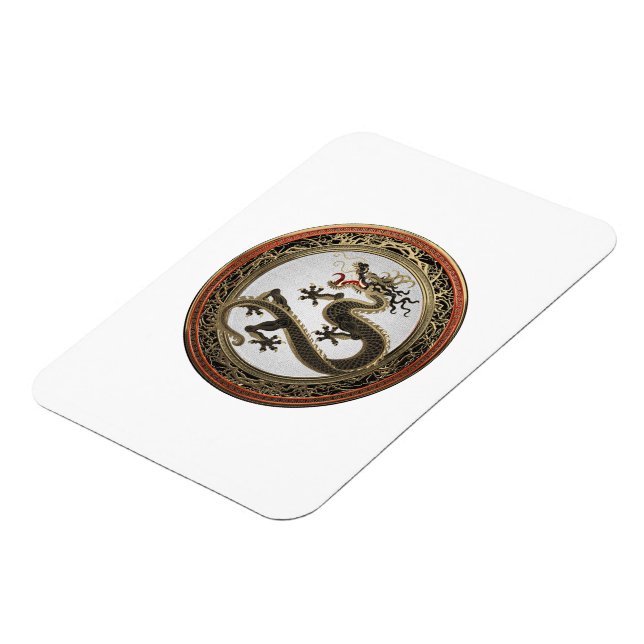 Ímã [600] Dragão Oriental Dourado e negro (Left Side)