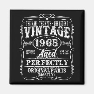 Imã 60 Anos de Idade Vintage 1965 Homem Mito Lenda 60º