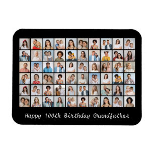 Ímã 60 Foto Colagem Mudar Nome/Idade Feliz Aniversári