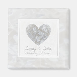 Imã 60th diamond wedding anniversary heart custom