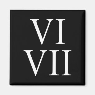 Imã 67 Algarismos Romanos Vi Vii Divertido Seis Sete M