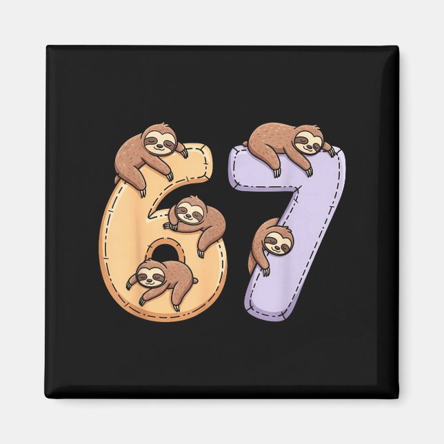 Imã 67 Animals Funny 67 Brainrot Youth Kids Sloth 67  (Frente)