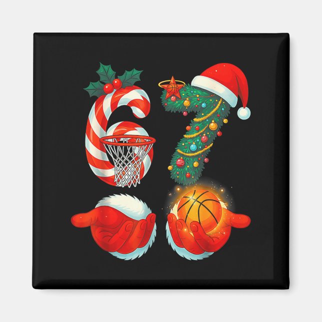 Imã 67 Basquete Papai Noel Seis Sete Meme Natal Srt M (Frente)