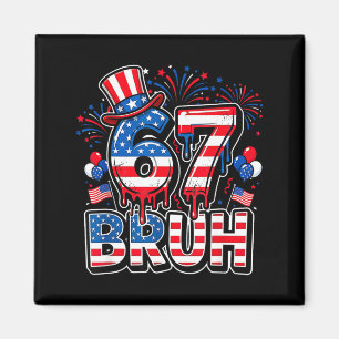 Imã 67 bruh bandeira americana seis sete divertido 4 d