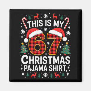 Imã 67 Camisa de Pijama de Natal Engraçada Seis Sete M