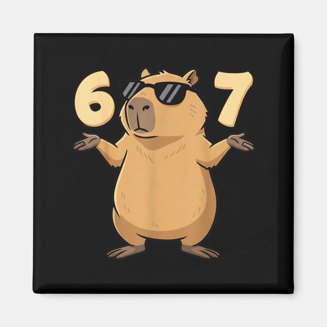 Imã 67 Capybara Meme 6 7 Aesthetic For Kids Young Adul (Frente)