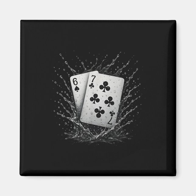 Imã 67 Cartas de Baralho Seis Sete Meme Jogo de Cartas (Frente)