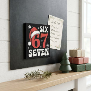 Imã 67 Chapéu de Papai Noel Natal Seis Sete Frases Eng