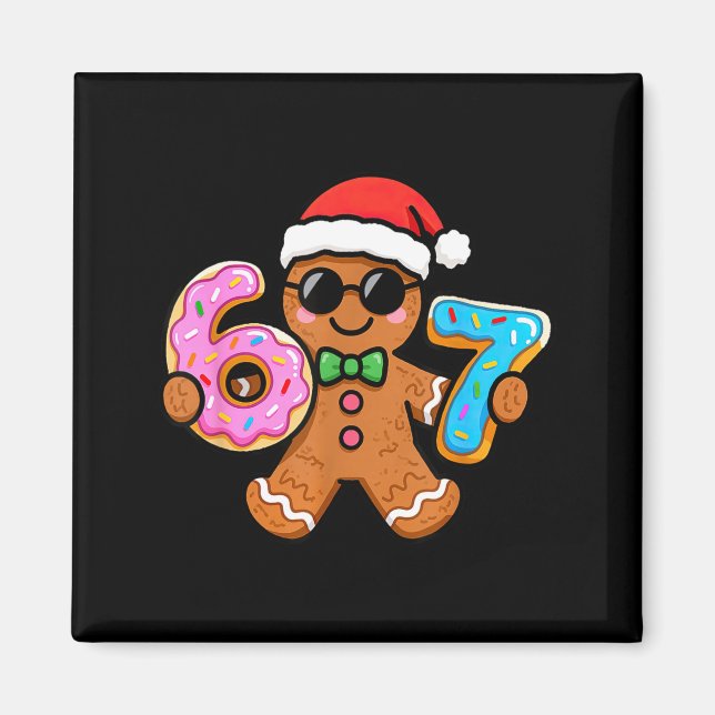 Imã 67 Christmas Gingerbread Six Seven Meme Gen Alpha  (Frente)