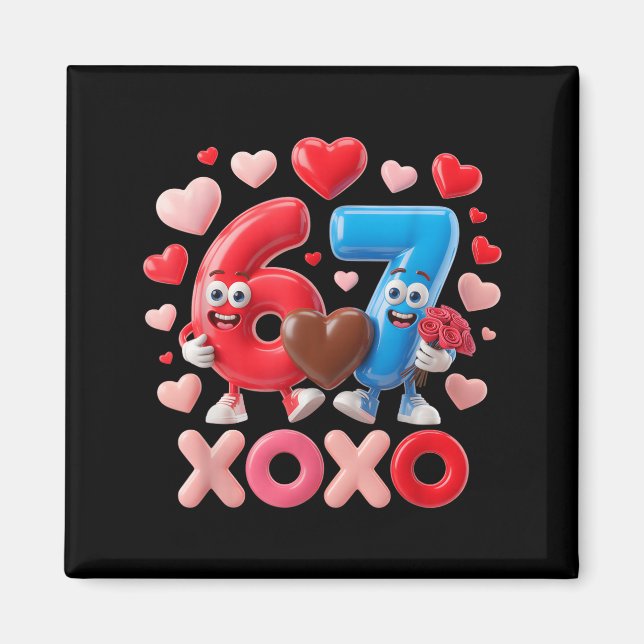 Imã 67 Cute Six Seven Gen Meme Couple Anniversary Vale (Frente)