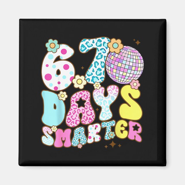 Imã 67 Days Smarter 67 Days School Teacher Students Me (Frente)