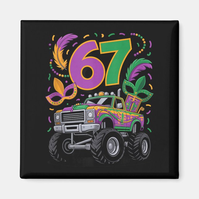 Imã 67 Desenho de Carnaval de Caminhão de Carro Monstr (Frente)