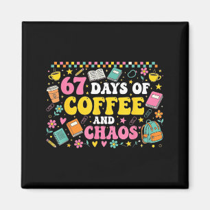 Imã 67 Dias De Escola Amante De Café Professores Retro
