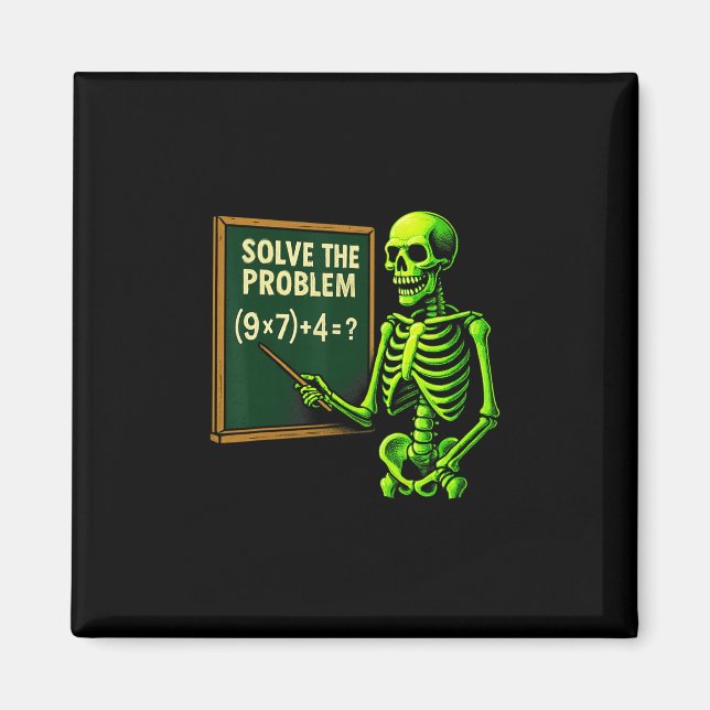 Imã 67 Esqueleto de Halloween de Matemática Meme para  (Frente)
