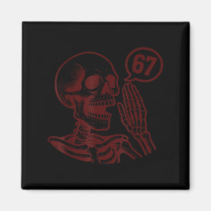 Imã 67 Esqueleto de Halloween Six Seven Meme Brainrot