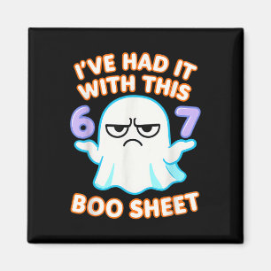 Imã 67 Fantasia de Halloween Folha Boo 6 7 Meme Seis S