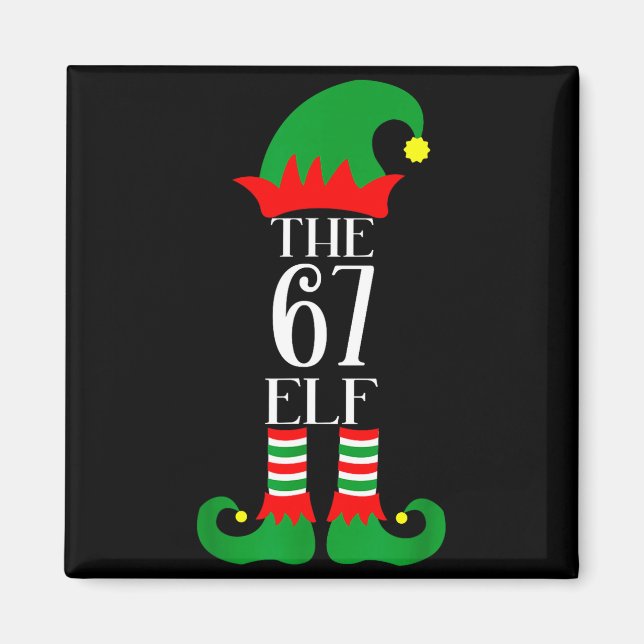 Imã 67 Fantasia De Natal De Elfo Pijama 67 Meme Geraçã (Frente)