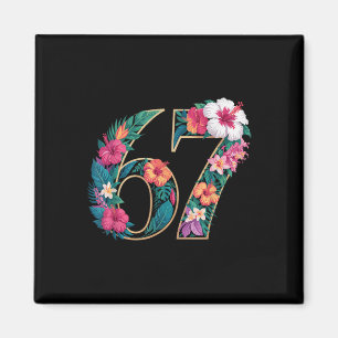 Imã 67 Floral Flor Geração Aniversário de 67 anos Núme