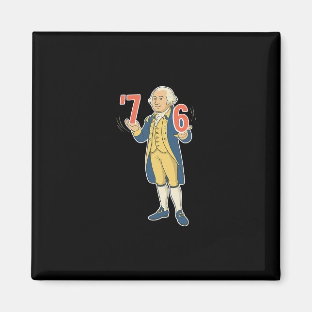Imã 67 Funny George Washington Meme Six Seven Gen Alph (Frente)
