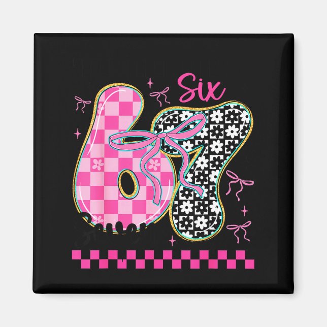 Imã 67 Funny Meme Filled With Hearts Six Seven Valenti (Frente)