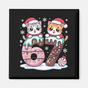 Imã 67 Gatos Kawaii Engraçados Natal Sorvete Drip Meme