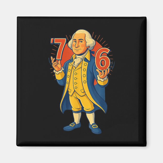 Imã 67 George Washington Meme Engraçado Six Seven Gera (Frente)