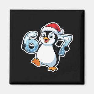 Imã 67 Gorro de Natal de Pinguim do Papai Noel Anivers