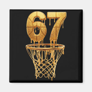 Imã 67 Gotejamento de Ouro Basquete 6 7 Seis Sete Meme