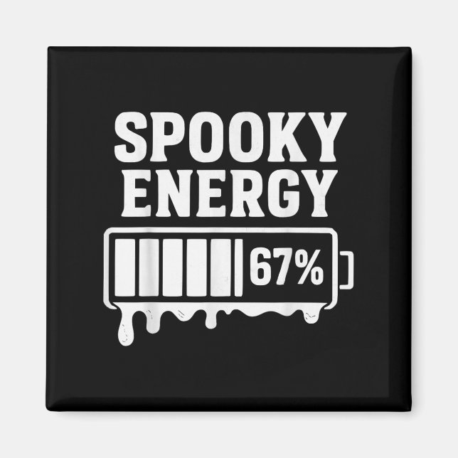 Imã 67 Halloween Assustador Energia Brainrot Meme Seis (Frente)