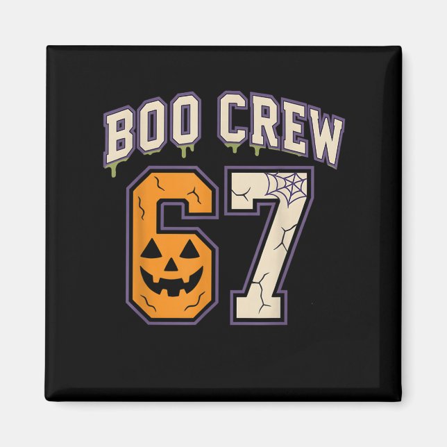 Imã 67 Halloween Boo Crew Srts Jersey Brainrot Meme Si (Frente)