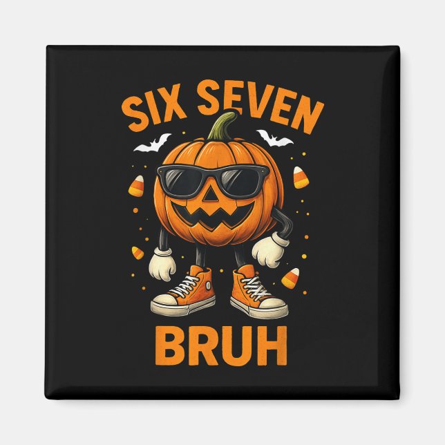 Imã 67 Halloween Divertido Seis Sete Meme Brainrot Abó (Frente)