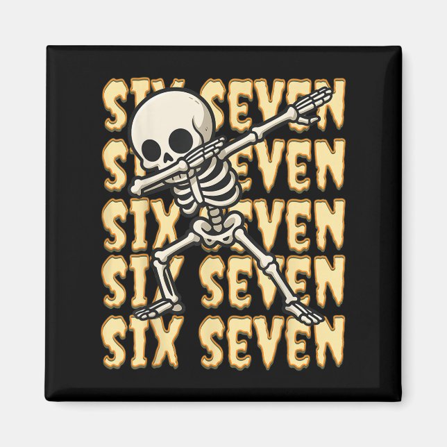Imã 67 Halloween Engraçado Seis Sete Meme Brainrot Esq (Frente)
