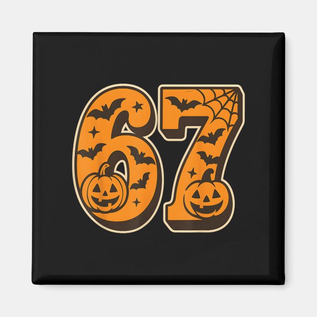 Imã 67 Halloween Seis Sete Brainrot Meme Meninos Crian (Frente)