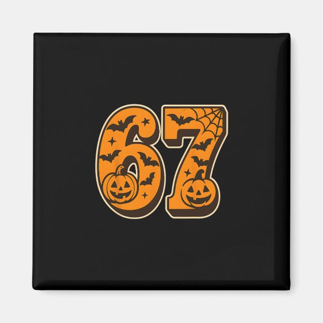 Imã 67 Halloween Seis Sete Brainrot Meme Meninos Crian (Frente)