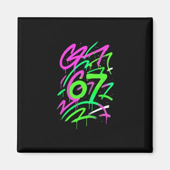 Imã 67 Hidden Meme Trending Gen Z Alpha Six Seven 6 7  (Frente)