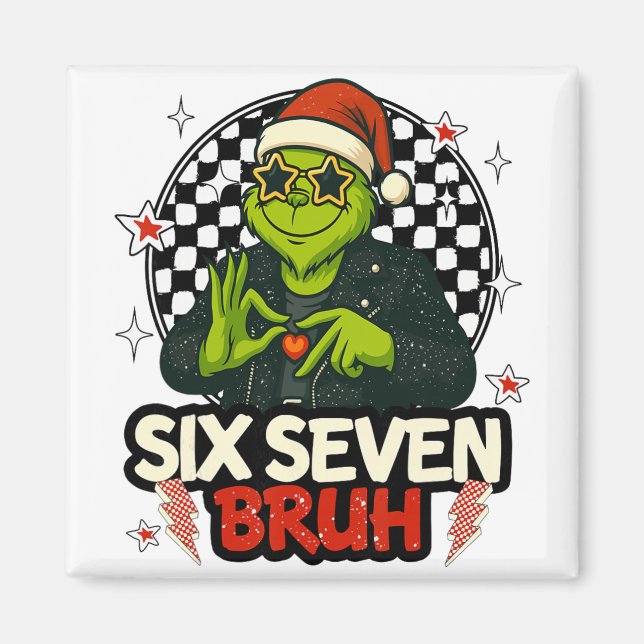 Imã 67 Humor de Meme 6-7 Divertido Seis Sete Natal  (Frente)