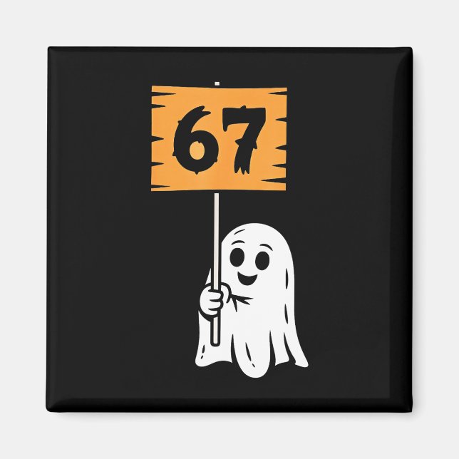 Imã 67 Humor de meme 6-7 Seis Sete Halloween  (Frente)