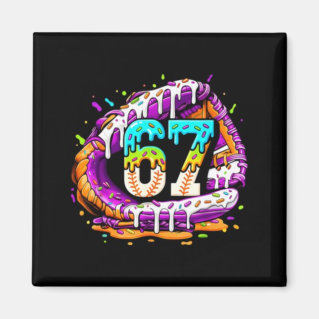 Imã 67 Ice Cream Drip Funny Six Seven Player 67th Birt (Frente)