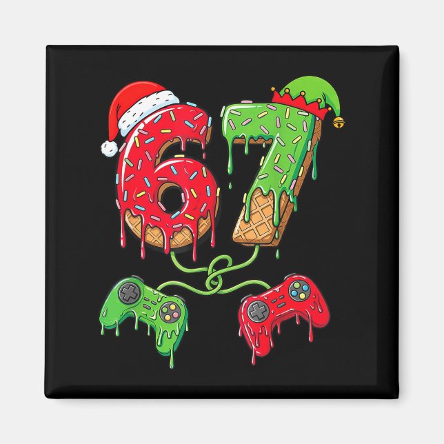 Imã 67 Ice Cream Drip Gamer Six Seven Meme Christmas K (Frente)