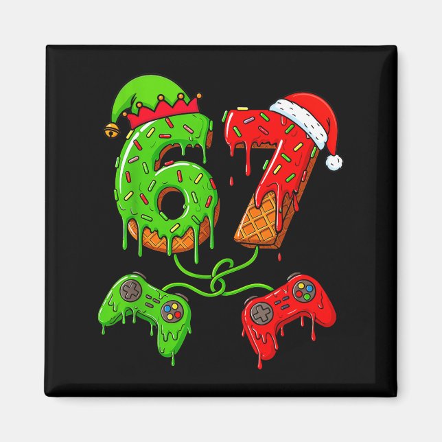 Imã 67 Ice Cream Drip Meme Gamer Six Seven Christmas B (Frente)