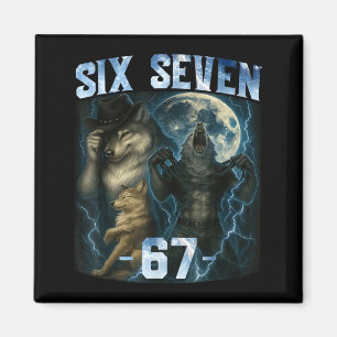 Imã 67 Lobo Alfa Meme Camiseta Gráfica Divertida Humor