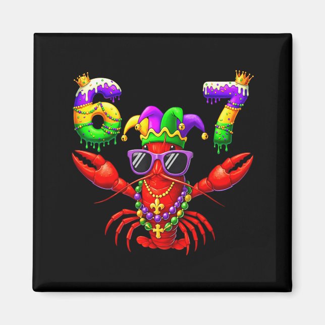 Imã 67 Mardi Gras Crawfish Beads Six Seven Carnival Bo (Frente)