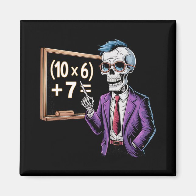 Imã 67 Math Teacher Meme Brainrot Six Seven Halloween  (Frente)