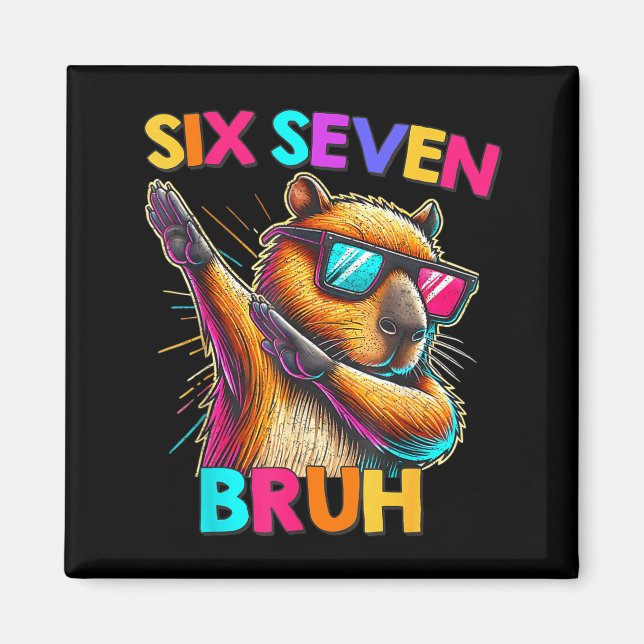 Imã 67 Meme Capivara Seis Sete Bruh Capivara Crianças  (Frente)