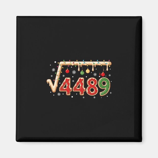 Imã 67 Meme Christmas Square Root 4489 Six Seven Math  (Frente)