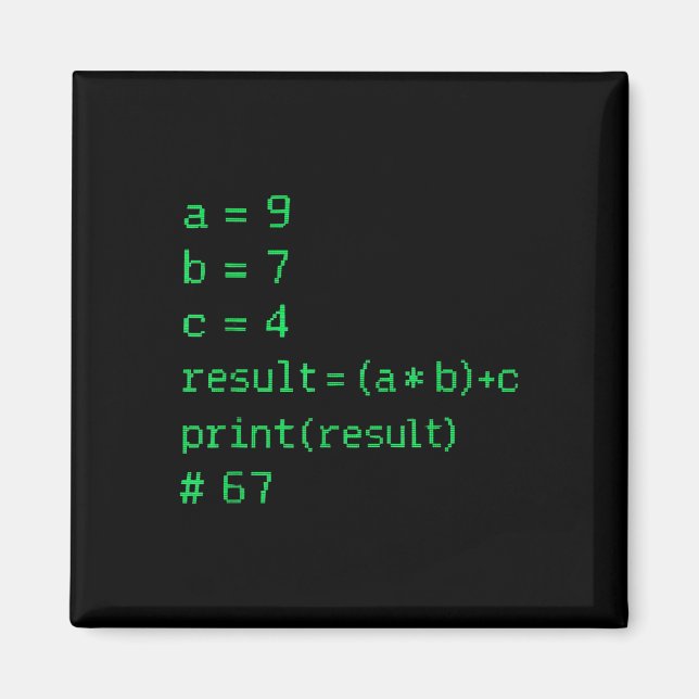Imã 67 Meme Código Python Resultado Humor Geek Seis Se (Frente)