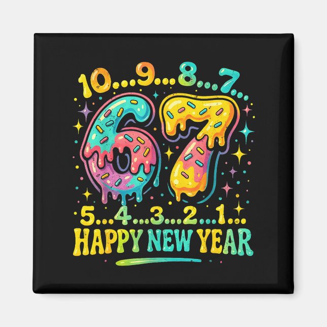 Imã 67 Meme Countdown Happy New Year Funny Drip Number (Frente)