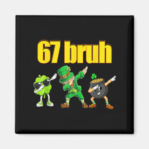 Imã 67 meme dabbing leprechaun shamrock pote de ouro s